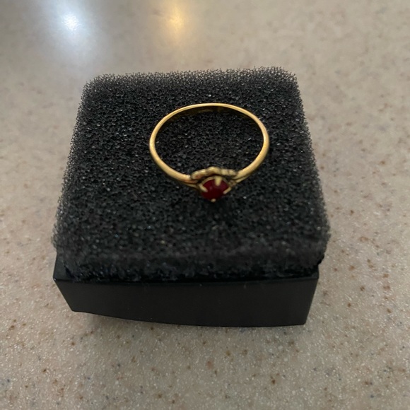 10K Gold Plated Ruby Gemstone Ring - Size 7 - Picture 6 of 10